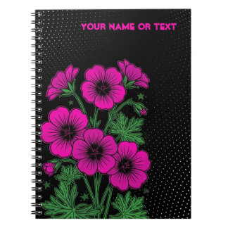 Botanical Shockwave: The Magenta Cranesbill PopArt Notebook