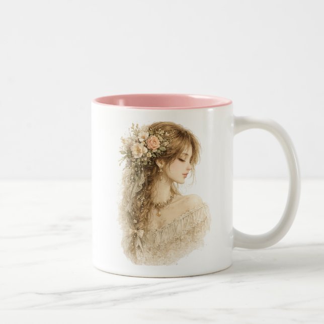 Botanical Side Profile Floral Mug (Right)