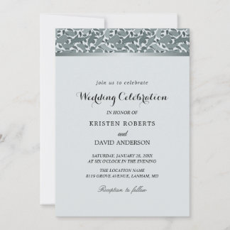 botanical silver wedding invitations