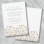 Botanical Simple Watercolor Wildflower Wedding Invitation<br><div class="desc">Muted Colourful Botanical Simple Watercolor Wildflower Boho Wedding Invitation . Perfect for spring through autumn celebrations, this simple and minimalist design features a delicate border of muted wildflowers at the bottom. Soft blooms like poppies and daisies in tones of dusty blue, blush pink, yellow, orange, lavender, and more create a...</div>