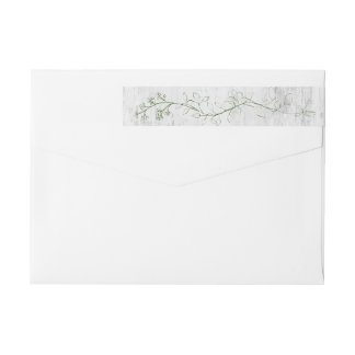 Botanical Sketch Green Wrap Around Address Label