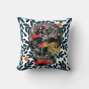 Botanical Skull Cushion