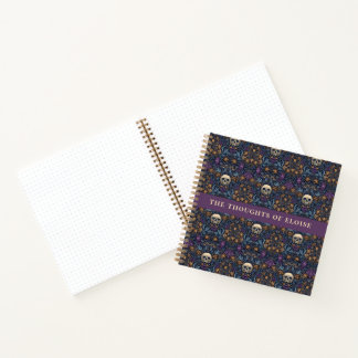 Botanical Skulls Art Nouveau Halloween  Notebook