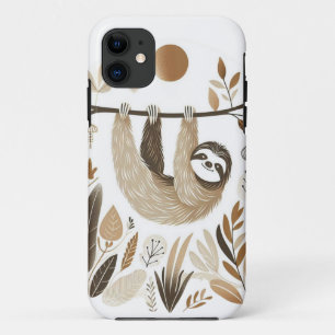 Botanical Sloth Art - Lazy in Natural Forest Case-Mate iPhone Case