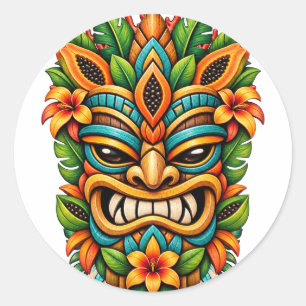 Botanical Smile Tiki Sticker