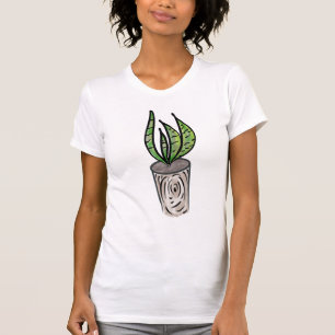Botanical Snake Plant Illustration T-Shirt