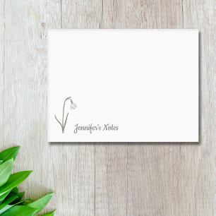 Botanical Snowdrop Pastel Flower Post-it Notes