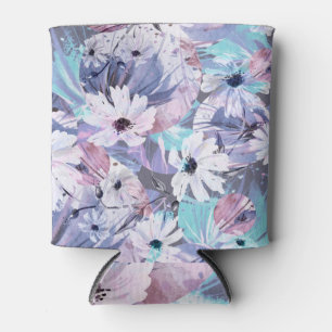 Botanical Splendour: Creative Watercolor Pattern Can Cooler