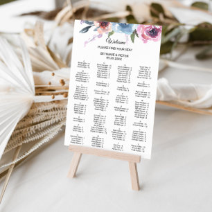 Botanical Spring Floral Alphabetical Seating Chart