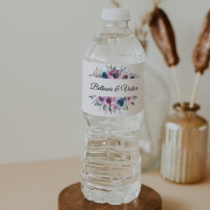 Botanical Spring Floral Chic Water Bottle Label