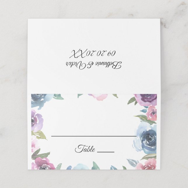 Botanical Spring Floral & Chic Wedding Place Card (Outside Unfolded)