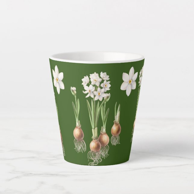 Botanical Spring Latte Mug - Spring Green  (Front)
