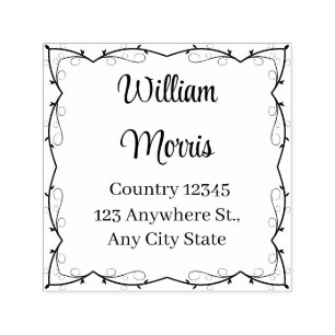 Botanical Square Custom Address Stamp