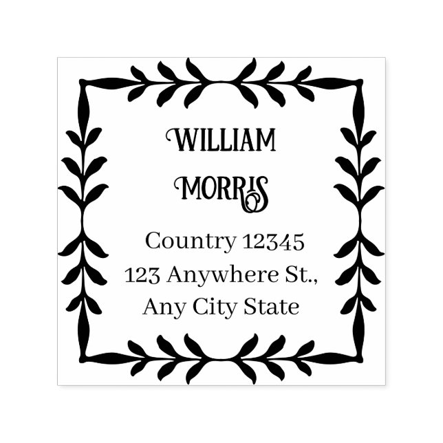 Botanical Square Custom Address Stamp (Design)