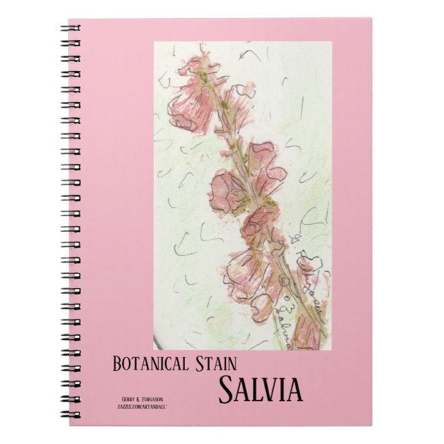 BOTANICAL STAIN SALVIA  NOTEBOOK (Front)