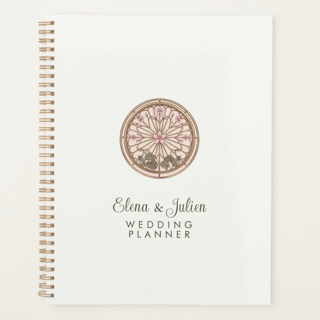Botanical Stained Glass Wedding  Planner (Front)