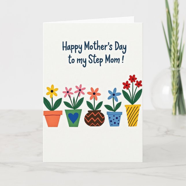 Botanical Step Mum Day Card (Front)