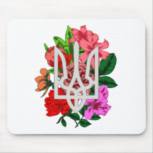 Botanical still and Ukrainian trident tryzub Mouse Pad