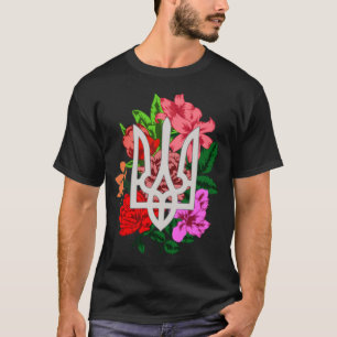 Botanical still and Ukrainian trident tryzub T-Shi T-Shirt