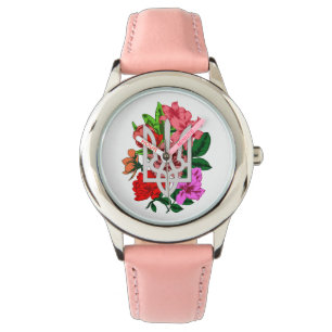 Botanical still and Ukrainian trident tryzub Watch