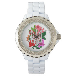 Botanical still and Ukrainian trident tryzub Watch