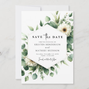 Botanical Stylish Eucalyptus Digital Wedding Save The Date