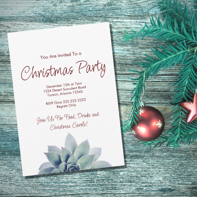 Botanical Succulent Desert Christmas Party   Invitation (Creator Uploaded)