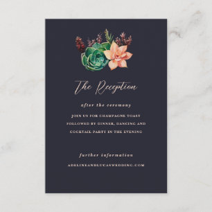 Botanical Succulent Wedding Reception Enclosure Card