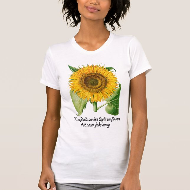 Botanical Sunflower Friend Gift Shirt Top T-Shirt (Front)