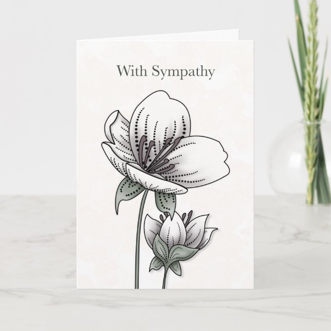 Botanical Sympathy Card - Quiet Presence (Front)