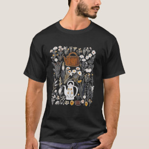 Botanical Tea Garden Rustic Floral Design T-Shirt