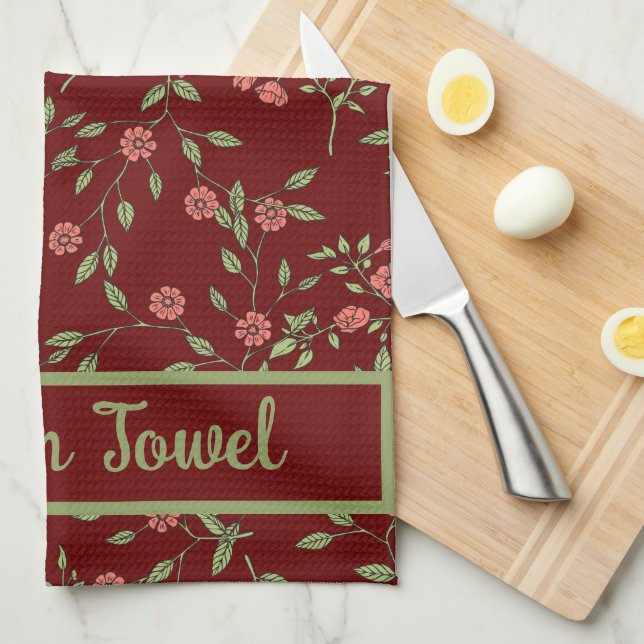 Botanical Template  Tea Towel (Quarter Fold)