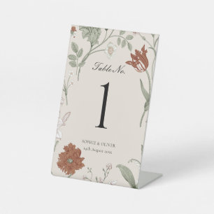 Botanical Terracotta Table Numbers Pedestal Sign