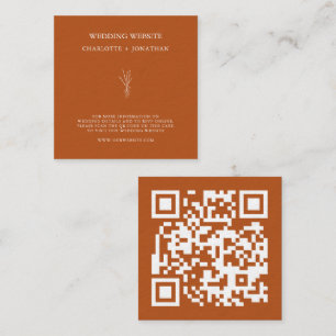 Botanical Terracotta Wedding Website QR Code RSVP Enclosure Card