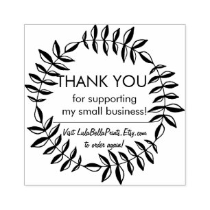 Botanical Thank You For Your Business Rubber Stamp