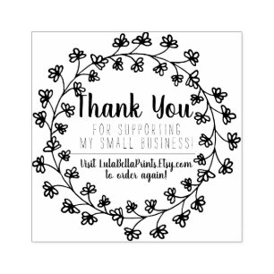 Botanical Thank You For Your Business Rubber Stamp