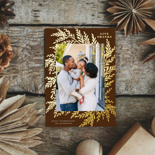 Botanical Thanksgiving Photo Brown Gold