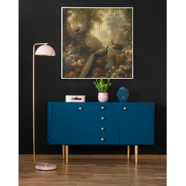 Botanical: three peacocks in English garden  Poster (Creator Uploaded)