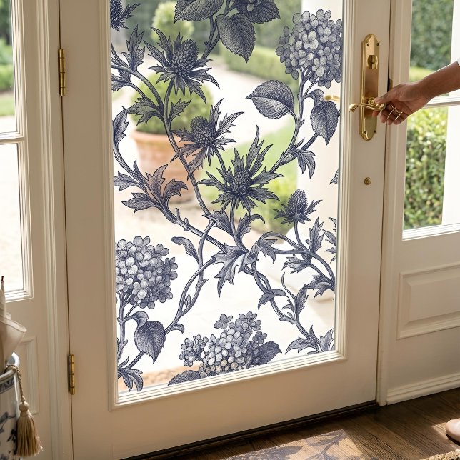 Botanical Toile | Hydrangea & Sea Holly (Lifestyle Shot (24x24" sheets))