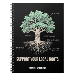 Botanical Tree Anatomy Support Your Local Roots Notebook