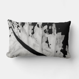 Botanical Tropical Black White Abstract Lumbar Cushion