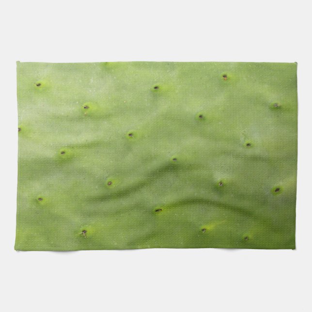 Botanical Tropical Green Cactus Photo Tea Towel (Horizontal)