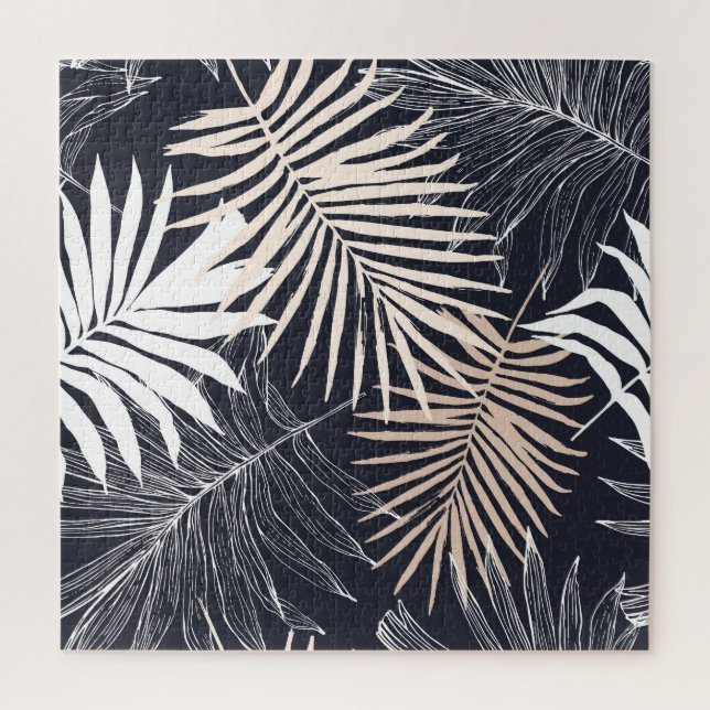 Botanical tropical leaf: vintage graphic jigsaw puzzle (Vertical)