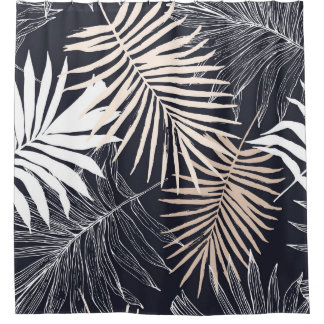 Botanical tropical leaf: vintage graphic shower curtain