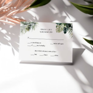 Botanical Tropical RSVP Card – Destination Wedding