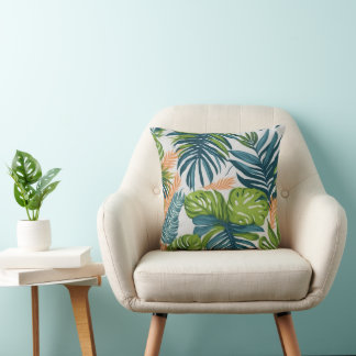 Botanical Tropical Throw Pillow