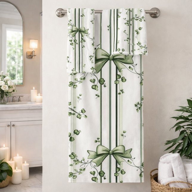 Botanical Vine Design Bath Towel Set (Creator Uploaded)