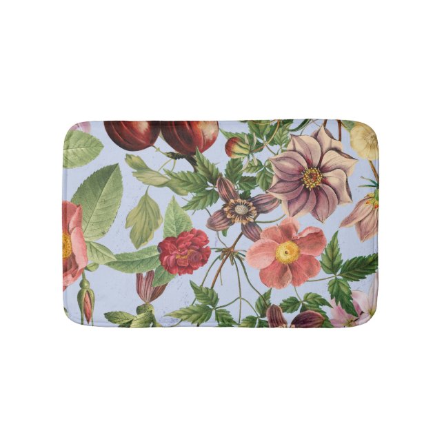 Botanical vintage design bath mat (Front)