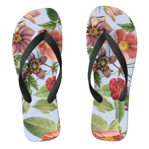 Botanical vintage design jandals