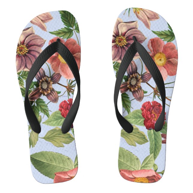 Botanical vintage design jandals (Footbed)